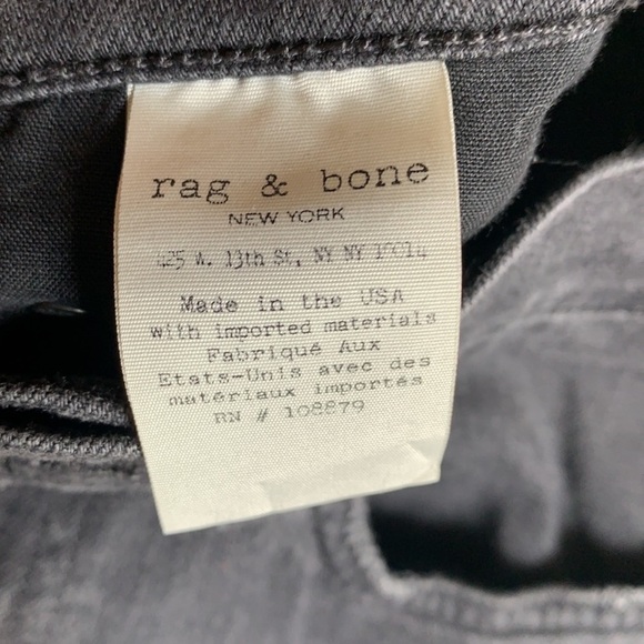 Rag & Bone distressed skinny jeans size 24 - Picture 7 of 9